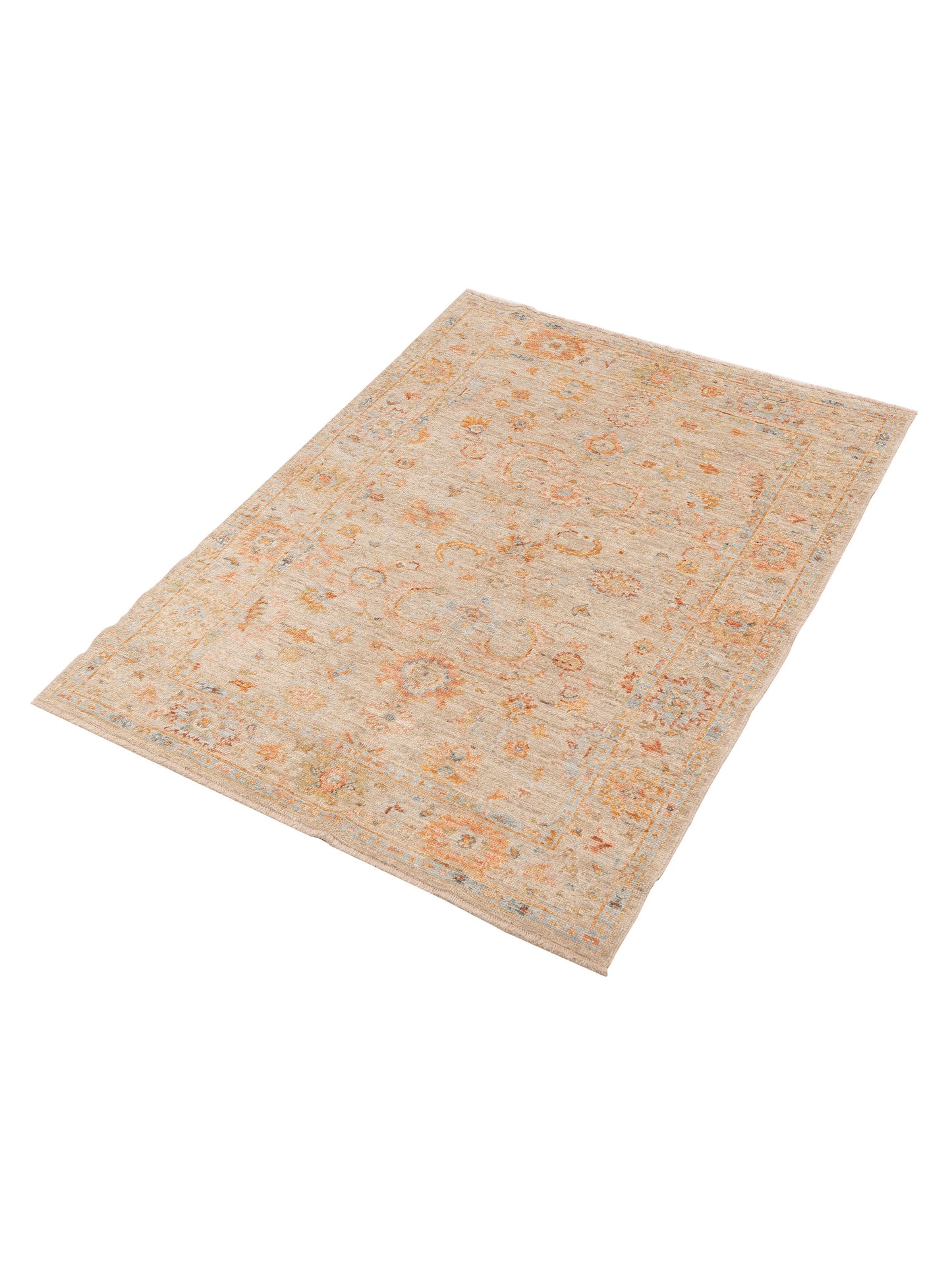 Angora Oushak 152441 Beige Beige 4.10x6.7 Hand Knotted Rug