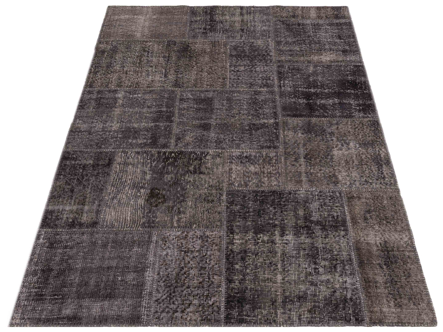 Turkish Vestige Patchwork 131030 Dark Gray Dark Gray 5x7.10 Hand Knotted Rug
