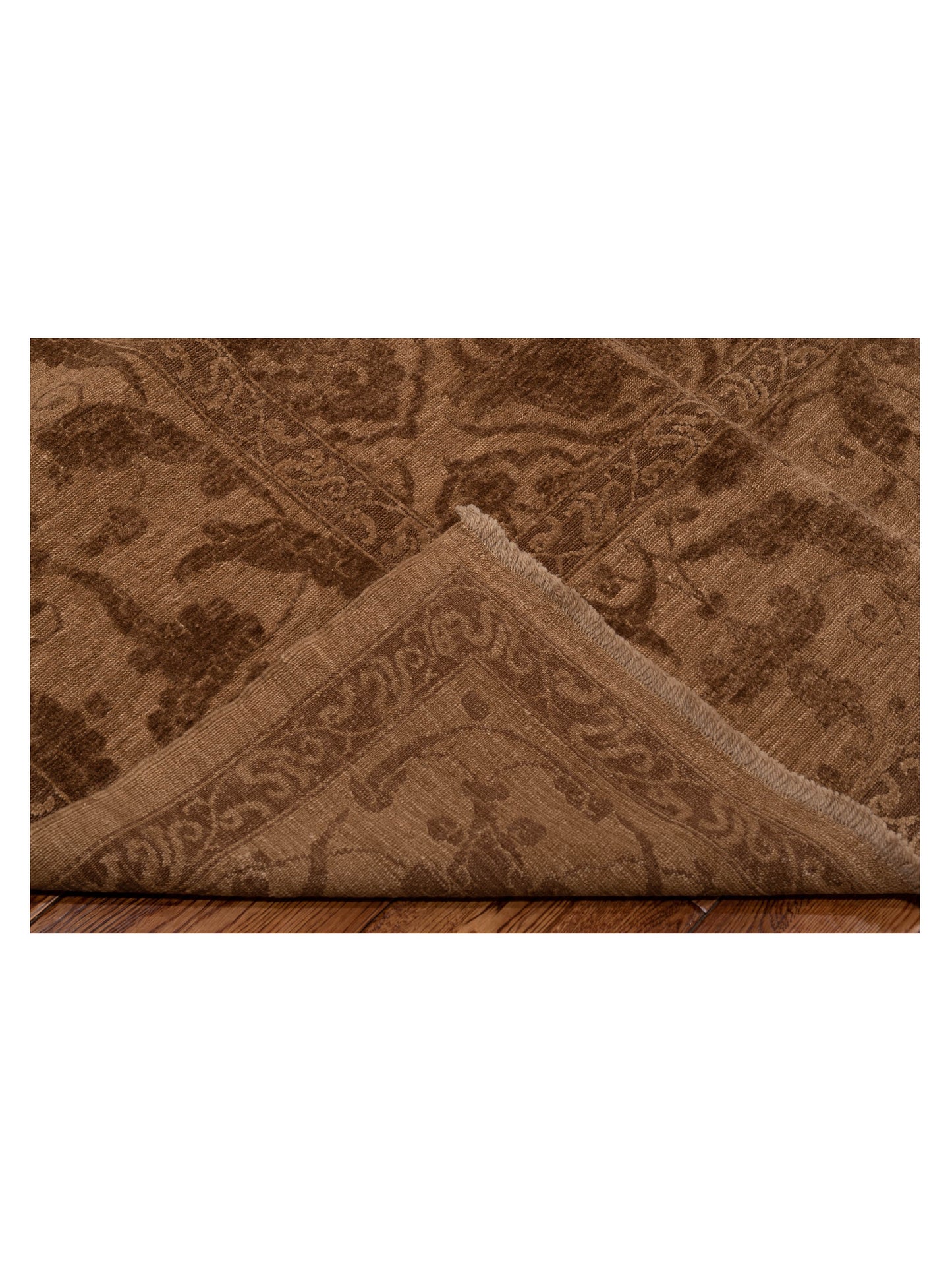Defne Tulip Dark Brown Brown 10.3x13.10 Hand Knotted Rug