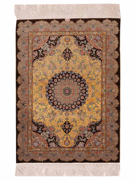 Pasha Pure Silk  Gold Brown Traditional