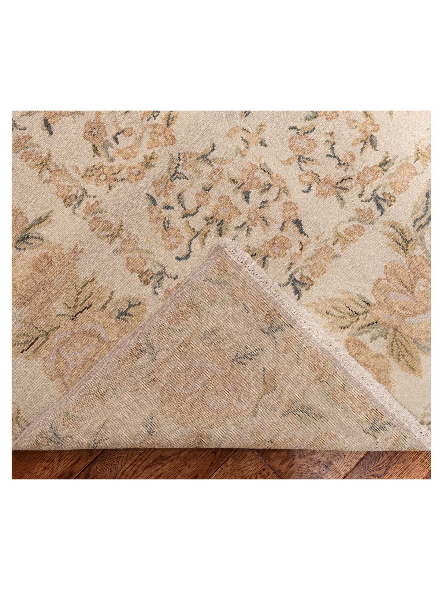 Bouquet 107521 Ivory Ivory 10.3x13.1 Hand Knotted Rug