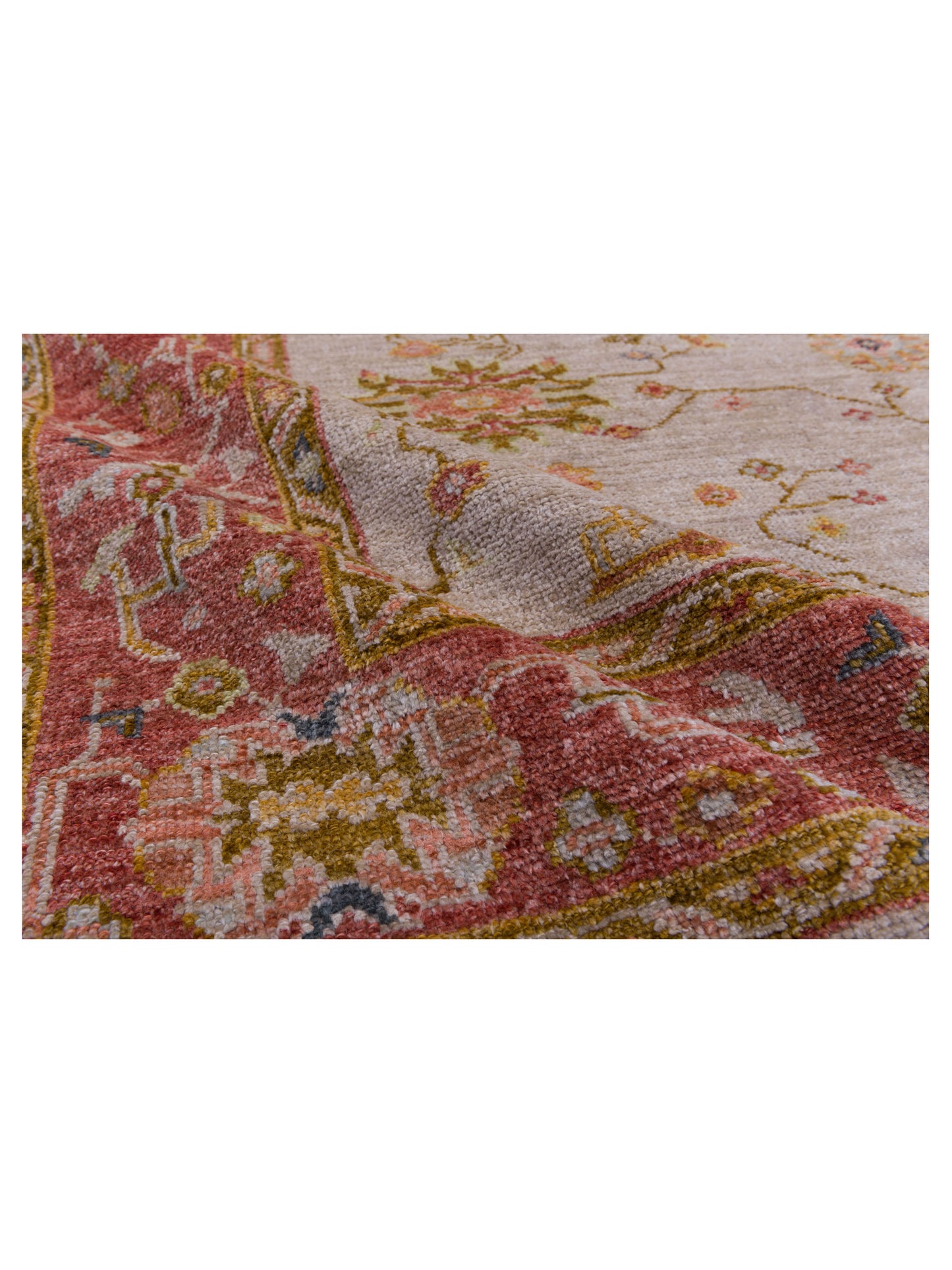 Angora Oushak 144588 Silver Red 6.3x13.10 Hand Knotted Rug