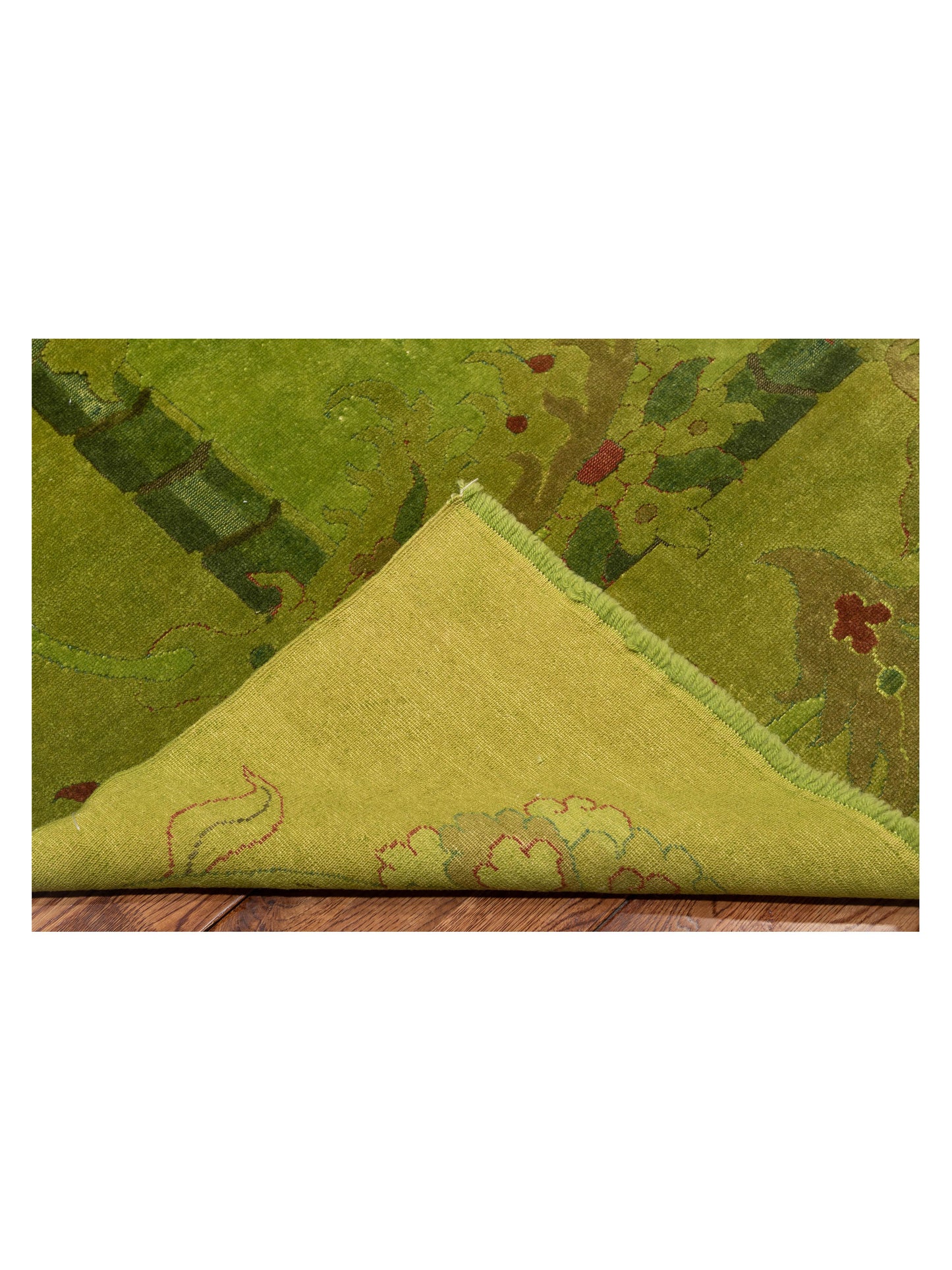 Vintage 106718 Green 8.7x11 Hand Knotted Rug