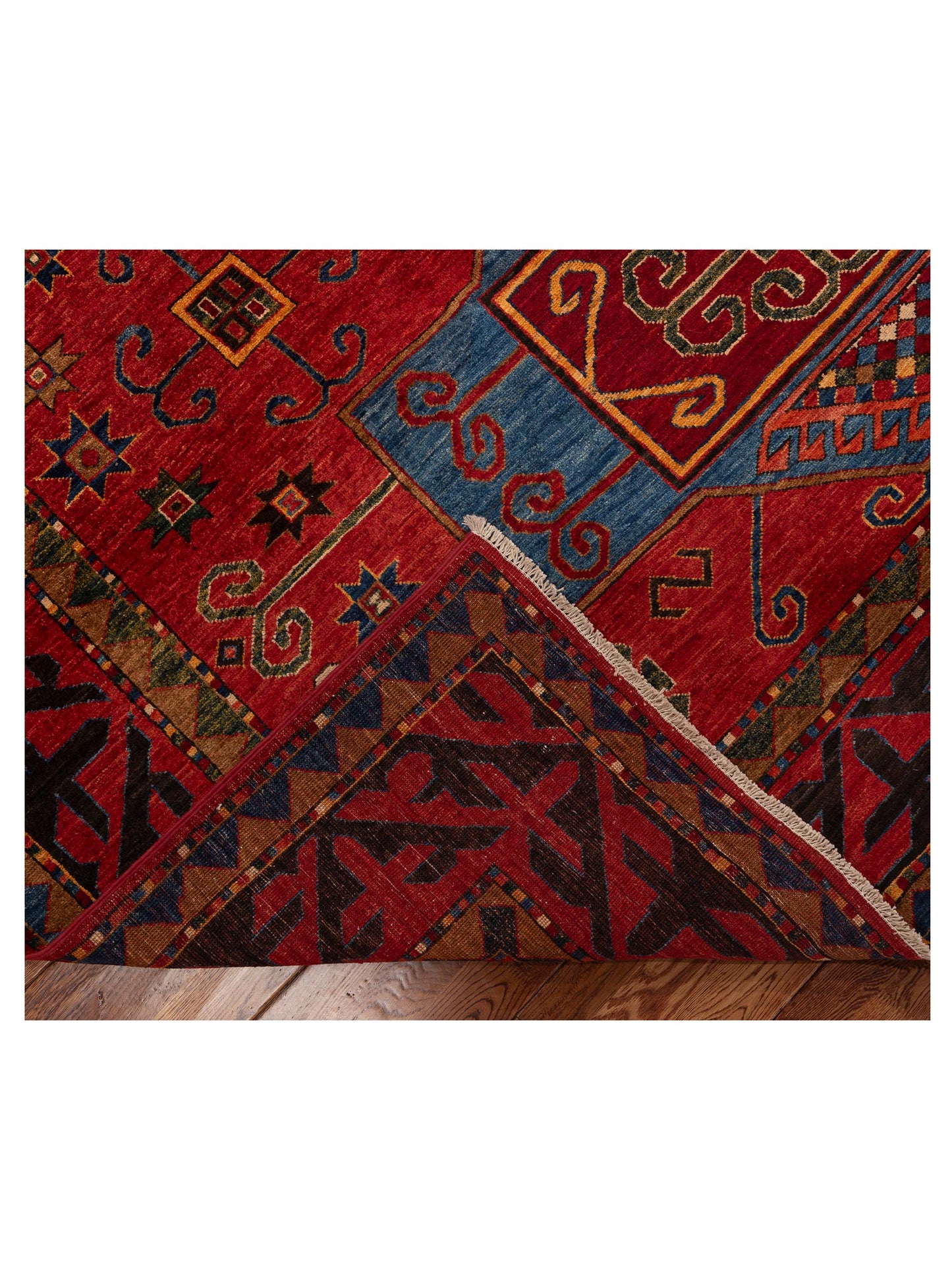 Artisan Kazak 151864 Red Red 8x9.9 Hand Knotted Rug