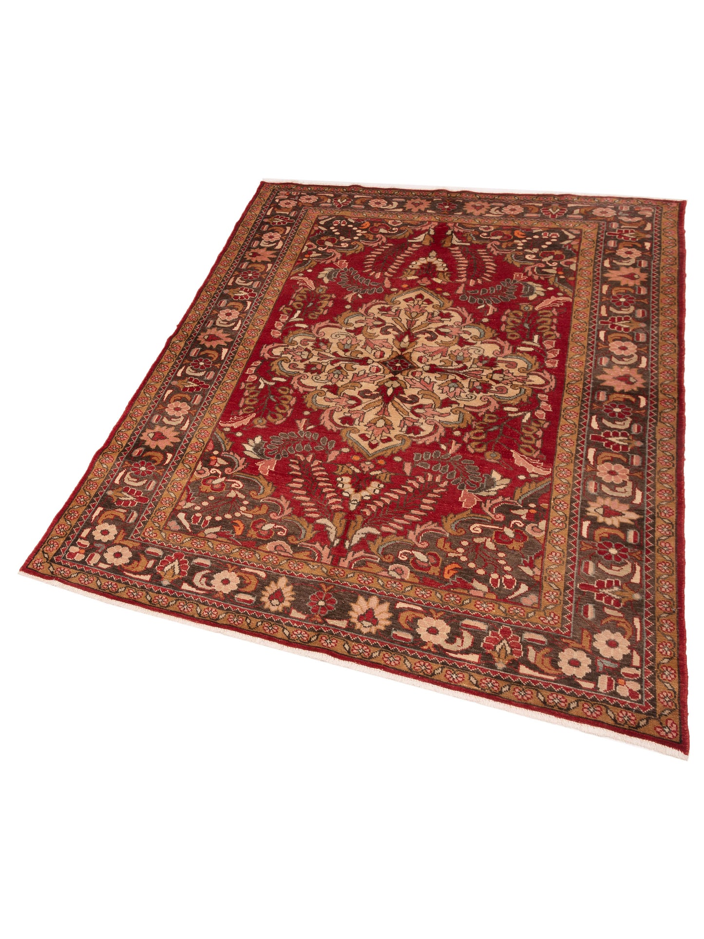 Persian 93155 Red Brown 5.5x7.2 Hand Knotted Rug