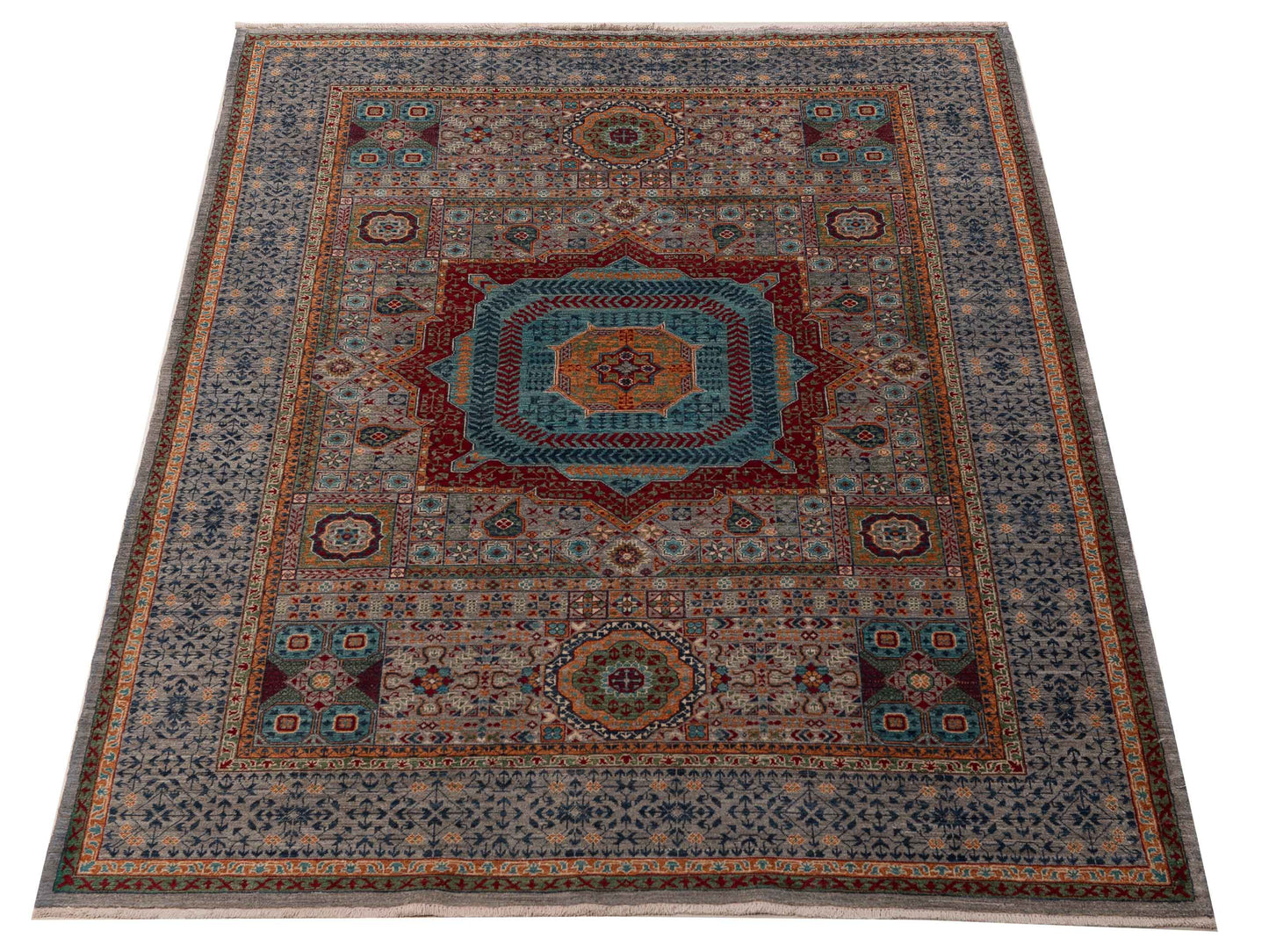 Artisan Mamluk 154751 Gray Gray 5.9x7.11 Hand Knotted Rug