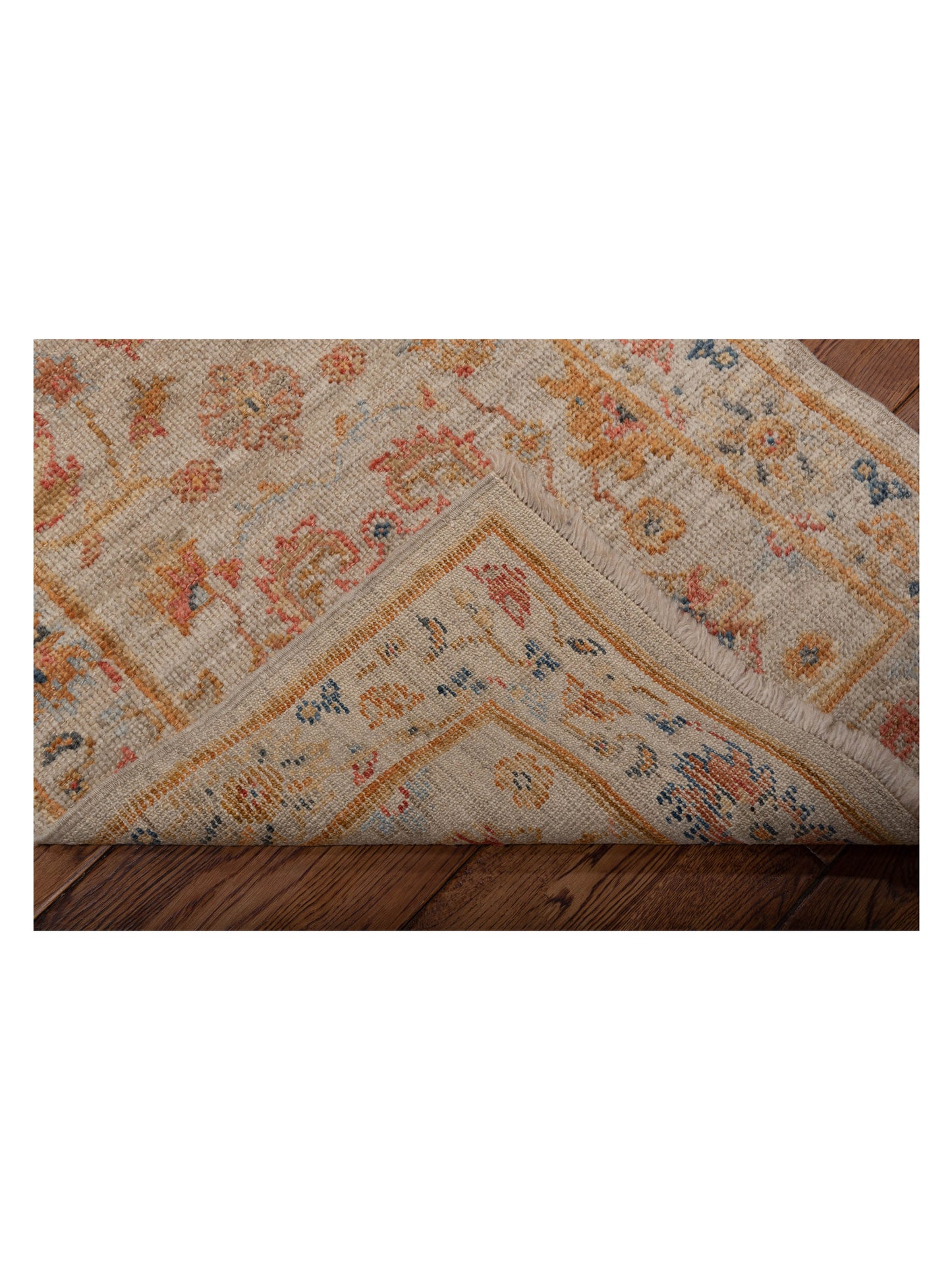 Angora Oushak 146497 Ivory Ivory 2.7x13.8 Hand Knotted Rug