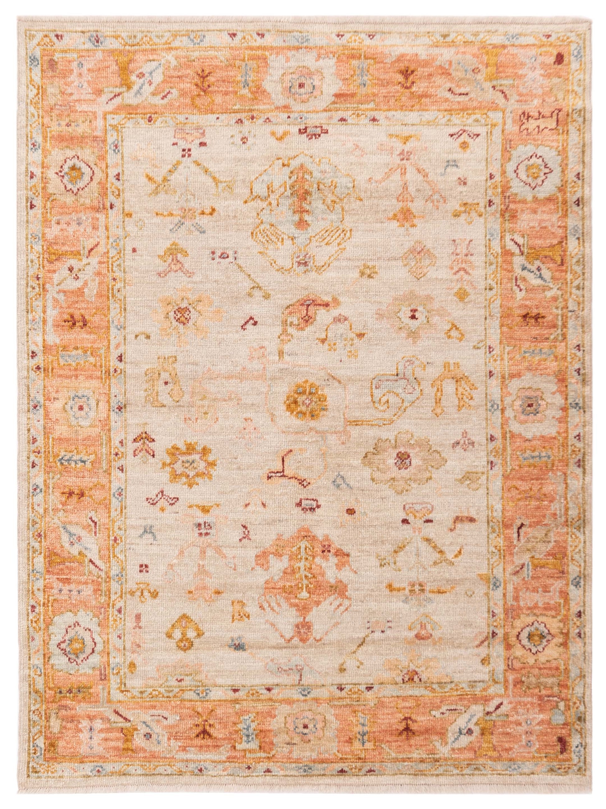 Anadol Angora Oushak  Beige Pink Traditional