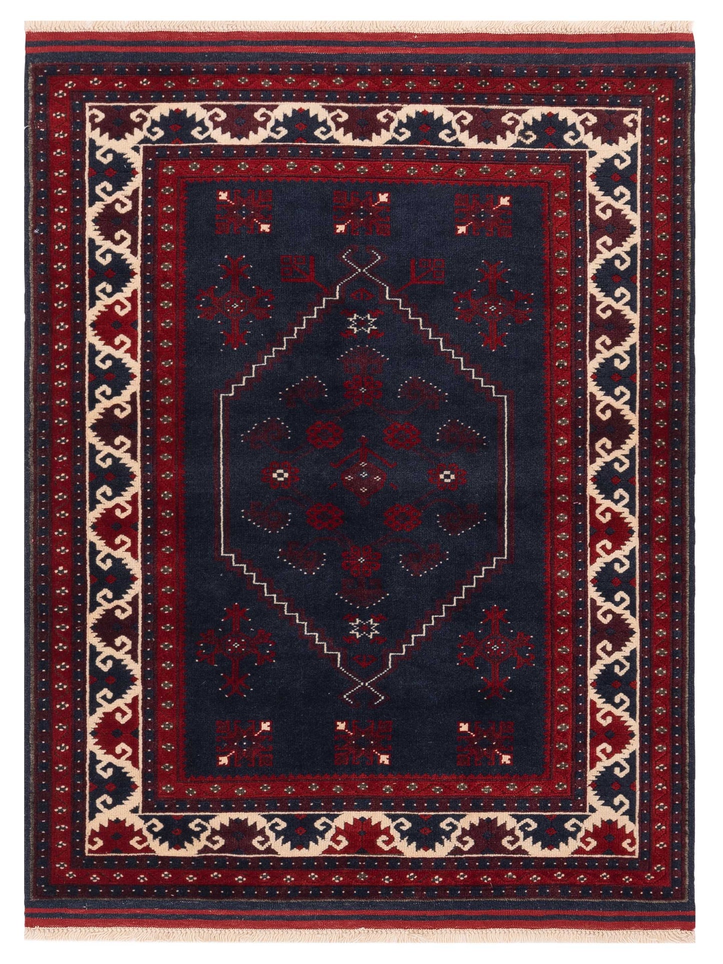 Pasha Turkish Shirwan  Charcoal Ivory Traditional