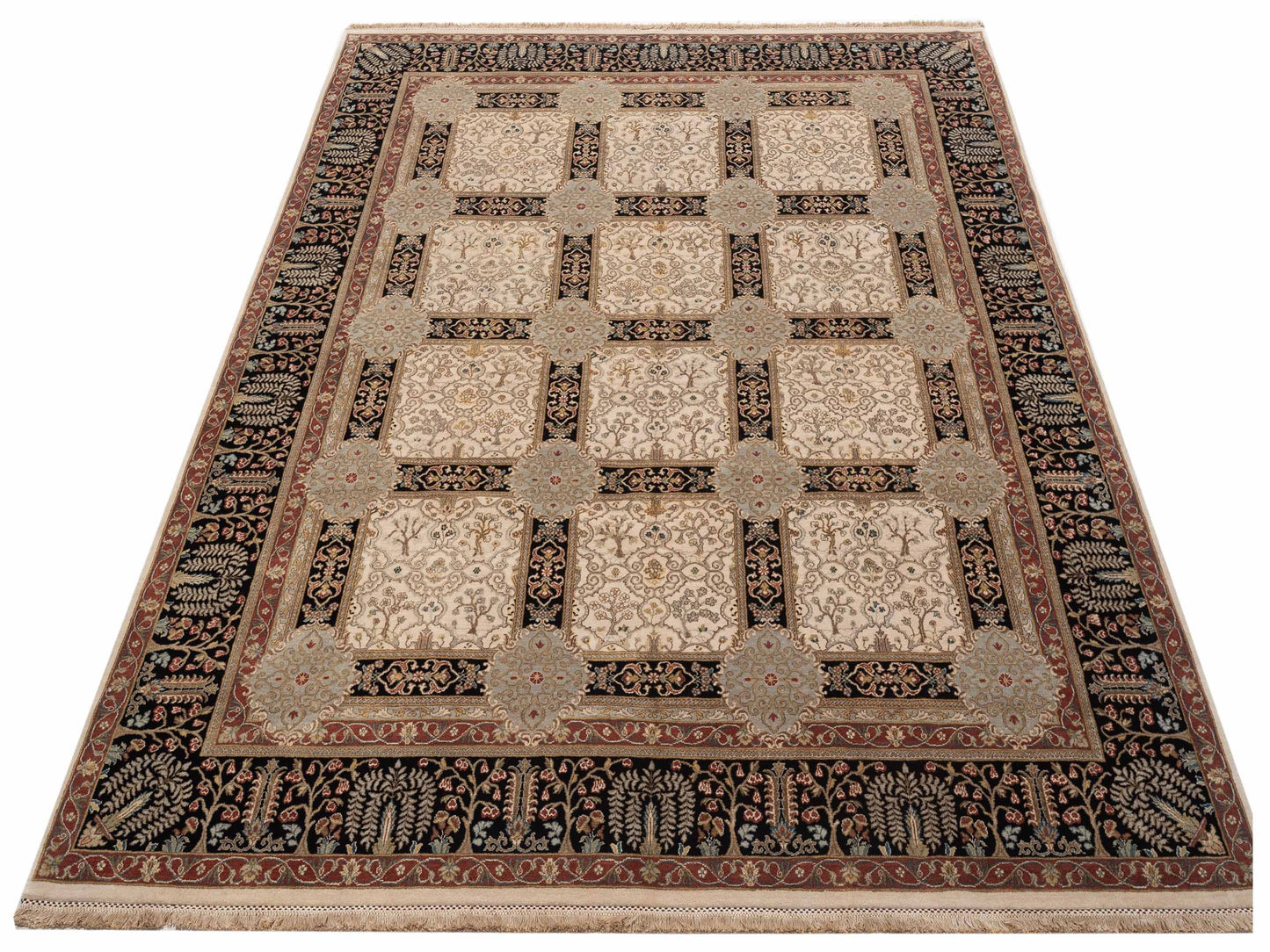 Empire 114737 Ivory Black 8.2x10 Hand Knotted Rug