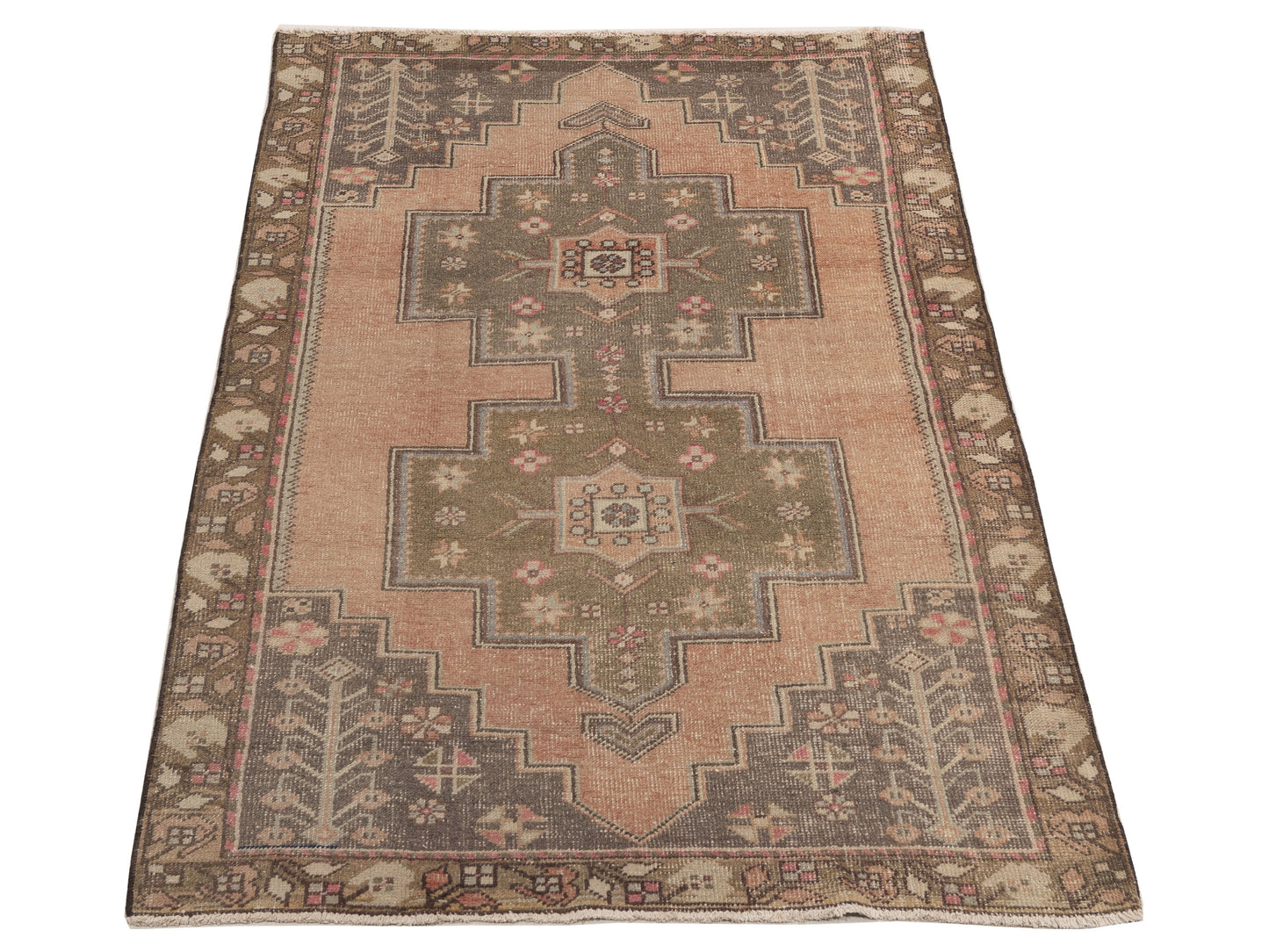 Old Anatolian 154150 Pink Brown 4.3x7.4 Hand Knotted Rug