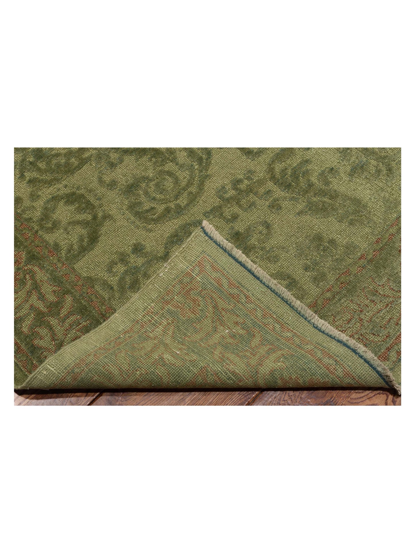 Vintage 77053 Green 8.10x11.6 Hand Knotted Rug