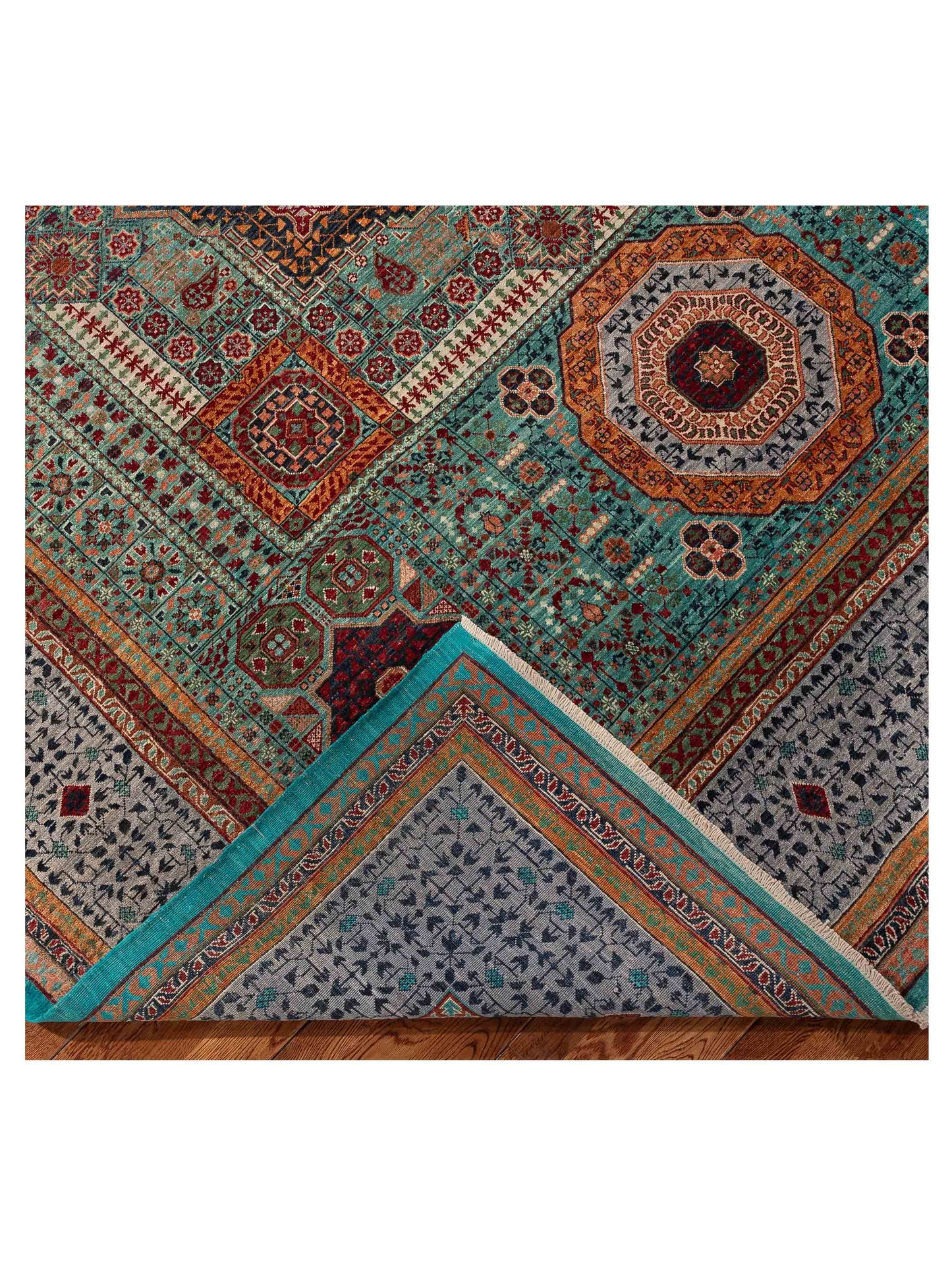 Artisan Mamluk 154625 Blue Gray 8.4x9.9 Hand Knotted Rug