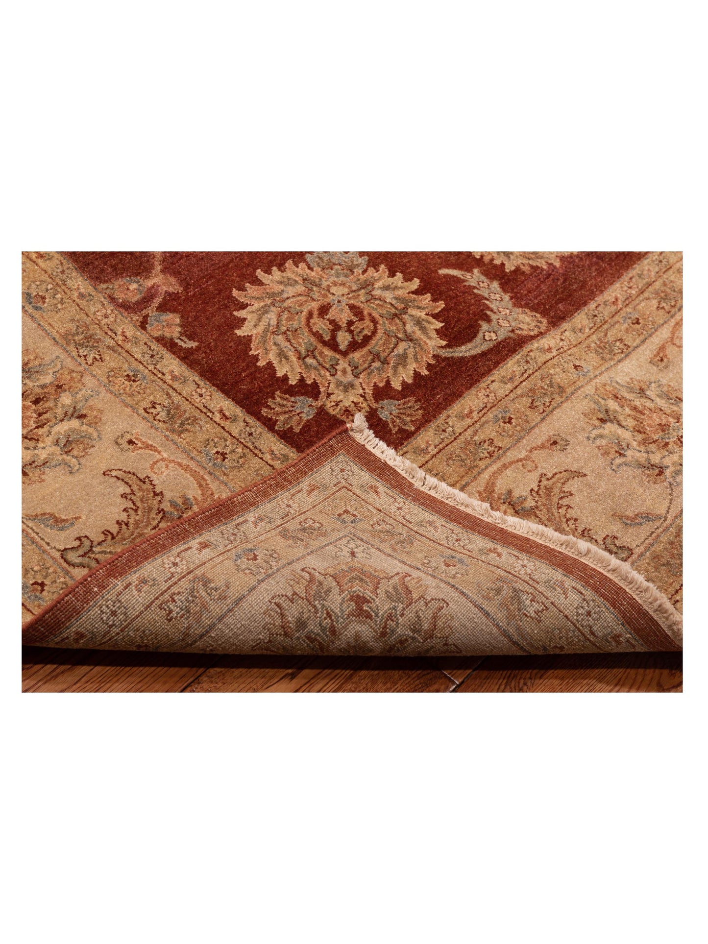 Ghazani 115642 Rust Ivory 8.11x11.11 Hand Knotted Rug