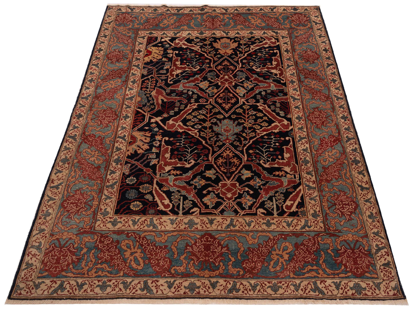 Antique Loom 147352 Navy Blue 6.10x8.7 Hand Knotted Rug