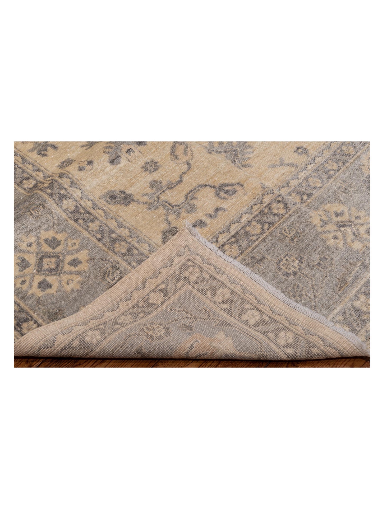 Anadol Oushak 125952 Ivory Gray 9.10x13.9 Hand Knotted Rug
