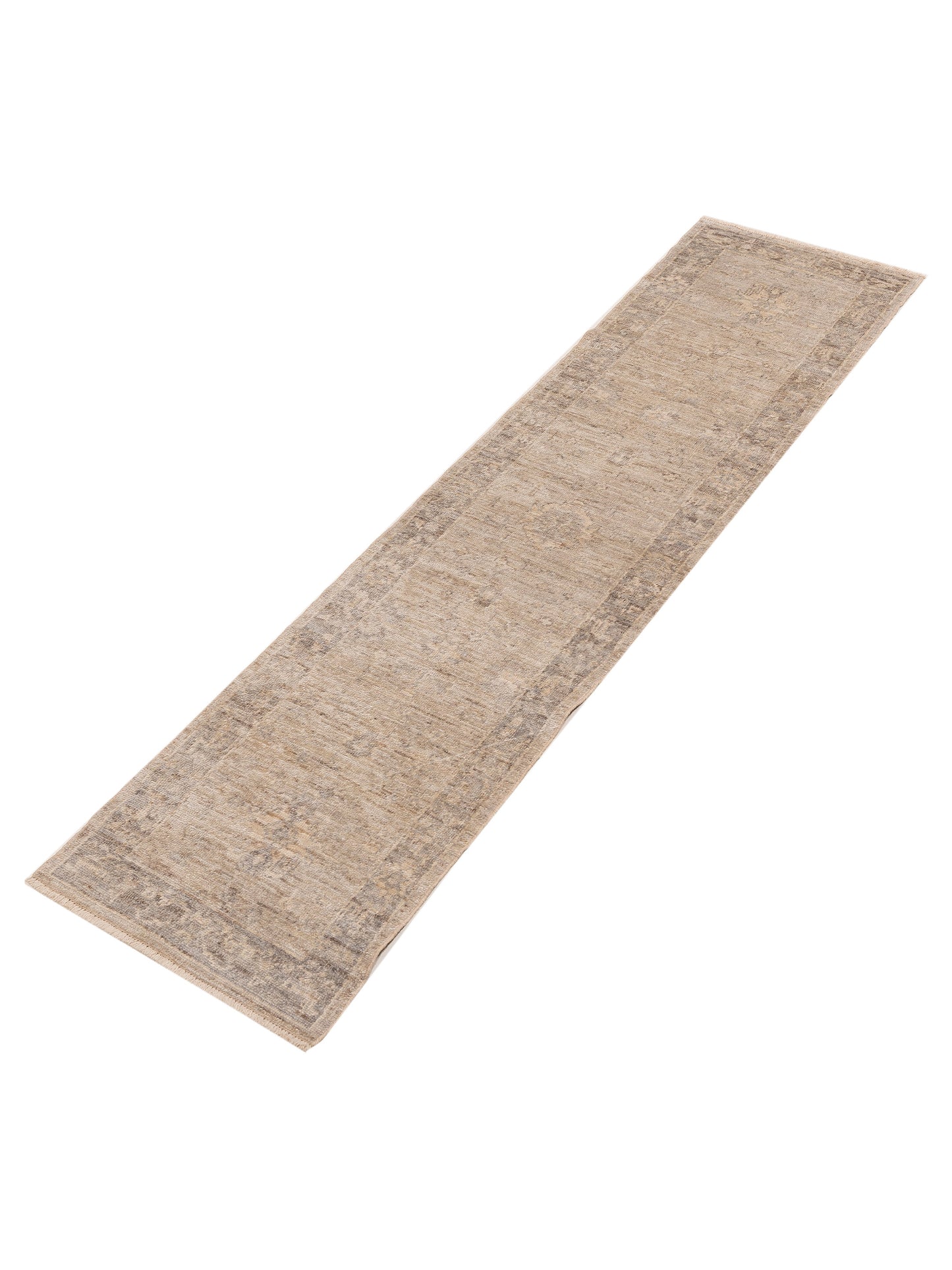Angora Oushak 153548 Silver Gray 2.5x9.11 Hand Knotted Rug