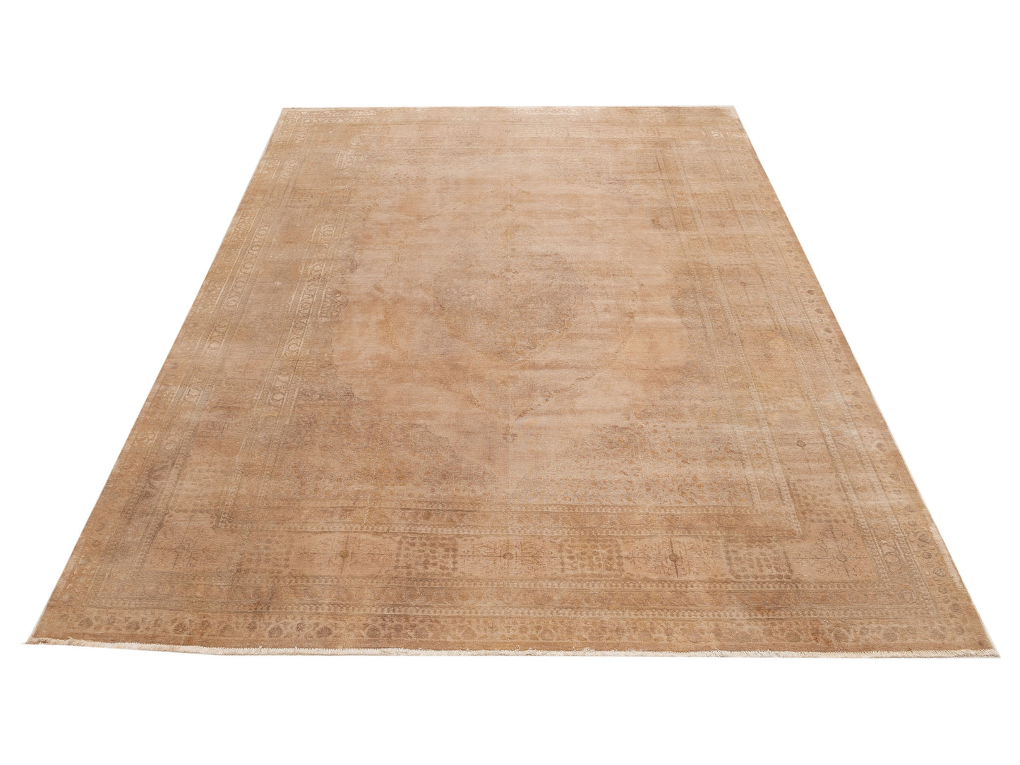 Vintage 111378 Yellow 10x13.11 Hand Knotted Rug